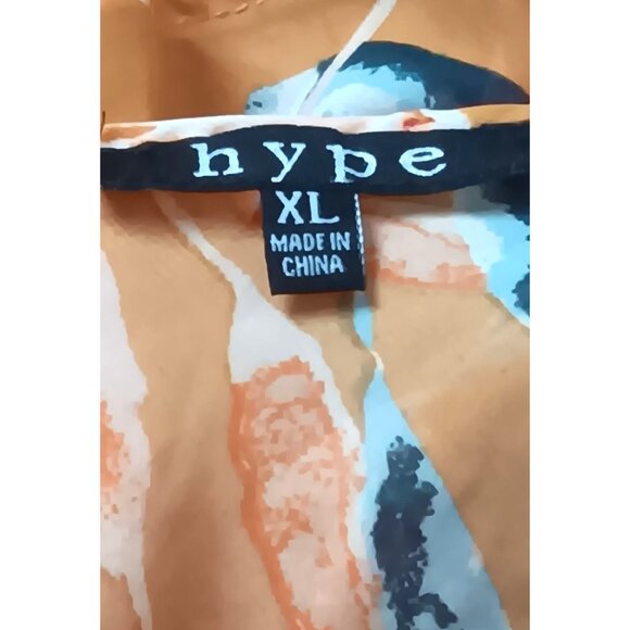 Elegant XL Floral V-Neck Top with Ruffle Trim and Elastic Waist - Picture 7 of 8